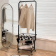 Metal Clothing Rack with Storage Basket